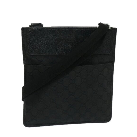 GUCCI GG Canvas Shoulder Bag Black 27639 Auth - Picture 1 of 16